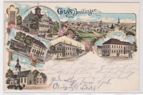 42959 Ak Lithographie Gruss aus Breitingen in Sachsen 1907