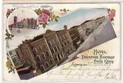 20/20 Ak Leipzig Hotel zum Dresdner Bahnhof 1905