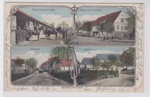96725 Mehrbild Ak Naundörfchen kgl. Remonte Depot, Gasthaus usw. 1911