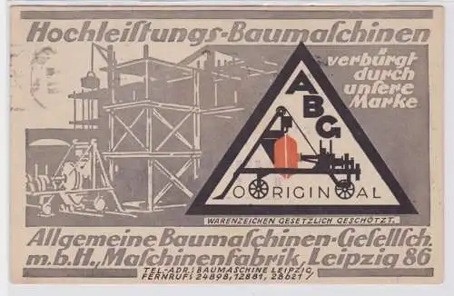 88502 Reklame Ak Allg. Baumaschinen GmbH Maschinenfabrik Leipzig 1923