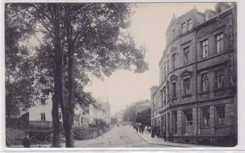 93906 Feldpost Ak Burgstädt Bahnhofstraße mit Promenaden Café 1918