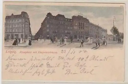 1/99 Ak Leipzig Rossplatz mit Kurprinzstraße 1904