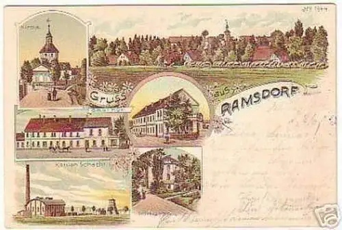 07667 Ak Lithographie Gruß aus Ramsdorf Gasthof 1901