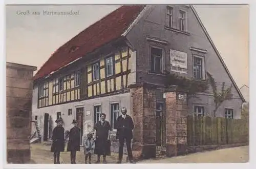 95686 Ak Gruß aus Hartmannsdorf bei Borna Gut von Paul Herzog um 1910