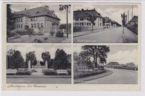 95729 Mehrbild Ak Deutzen Kreis Borna Schule, Kriegerehrenmal usw. 1939