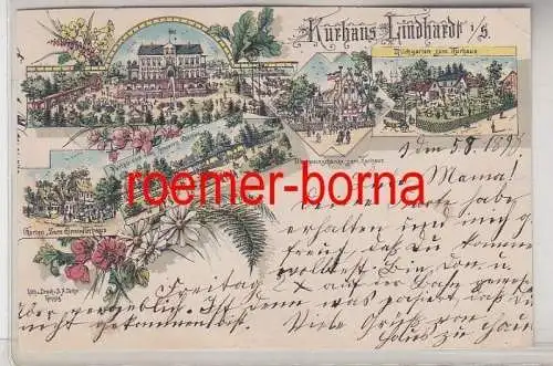 79213 Ak Lithographie Kurhaus Lindhardt in Sachsen 1898