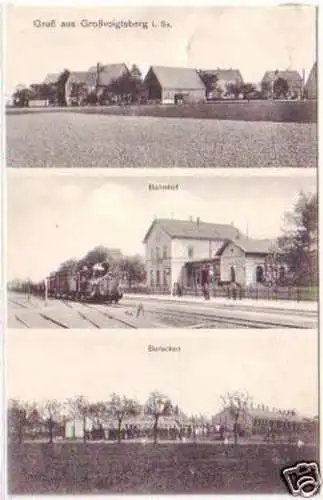 26305 Ak Gruß aus Großvoigtsberg Bahnhof usw. 1910