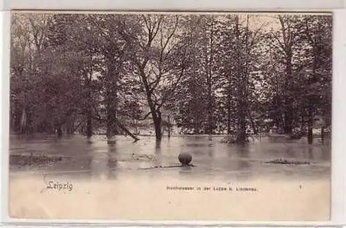 27/1 Ak Leipzig Hochwasser i. der Luppe b. Lindenau 1902