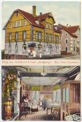 28634 Ak Gruß aus Hohndorf im Erzgebirge Konditorei "Straßburg"1916