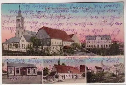 67704 Mehrbild Ak Gruß aus Callenberg b. Waldenburg Sachsen Turnhalle usw. 1914