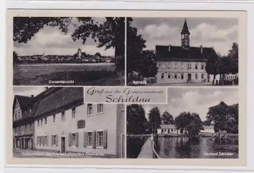 94663 Mehrbild Ak Gruß aus der Gneisenaustadt Schildau 1957