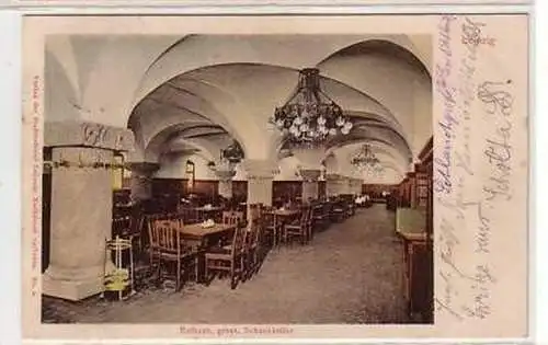 32/78 Ak Leipzig Rathaus grosser Schankkeller 1906