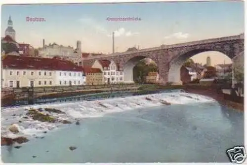 25594 Ak Bautzen Kronprinzenbrücke + Restaurant 1911