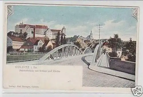 35682 Ak Colditz in Sachsen Muldenbrücke um 1900