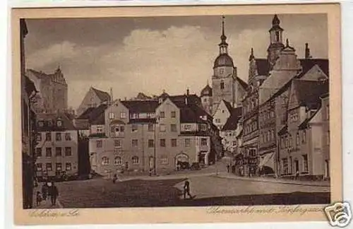 35479 Ak Colditz Obermarkt mit Töpfergasse um 1930