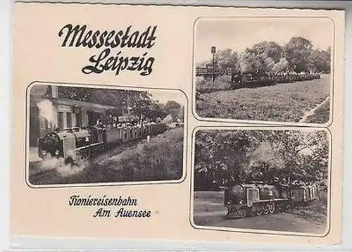 65554 Mehrbild Ak Messestadt Leipzig Pioniereisenbahn am Auensee 1964