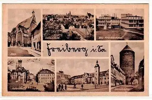 65784 Mehrbild Ak Freiberg in Sachsen Krankenhaus usw. um 1950