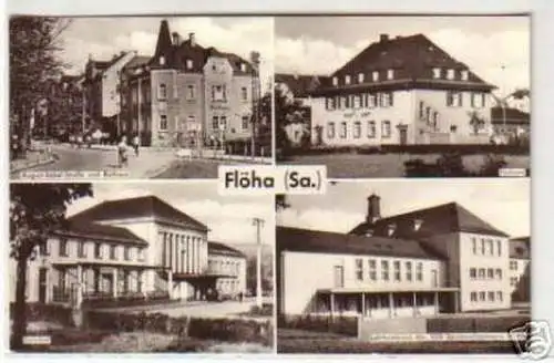 04173 Ak Flöha Bahnhof, Post usw. 1966