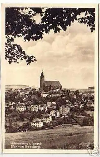 05182 Ak Schneeberg im Erzgeb. vom Gleesberg 1942