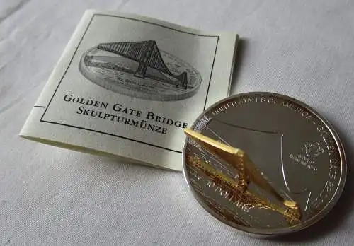 Cook Island 10 Dollar Silber Skulpturmünze "Golden Gate Bridge" 2008 (163566)