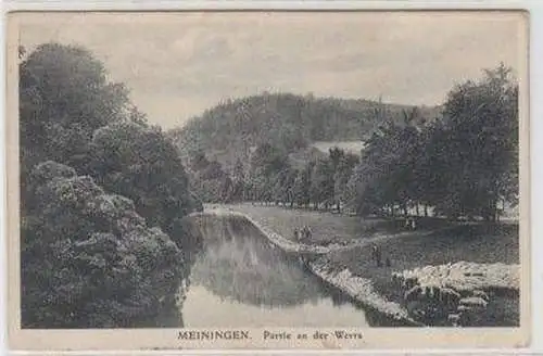 41486 Ak Meiningen Partie an der Werra 1953