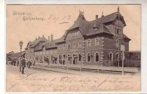 15665 Ak Gruß vom Eichenberg Bahnhof 1903