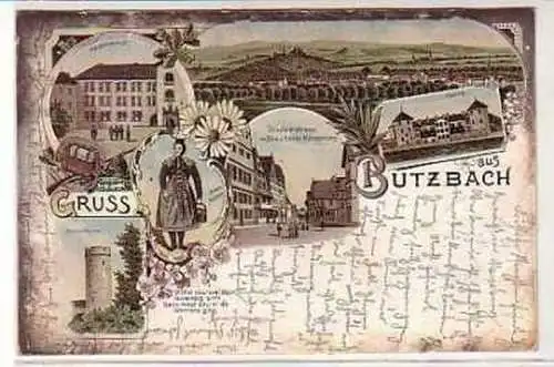 402121 Ak Lithographie Gruss aus Butzbach 1898