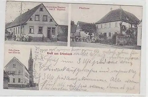 67641 Mehrbild Ak Gruß aus Erlenbach Gasthaus, Schule, Pfarrhaus 1913