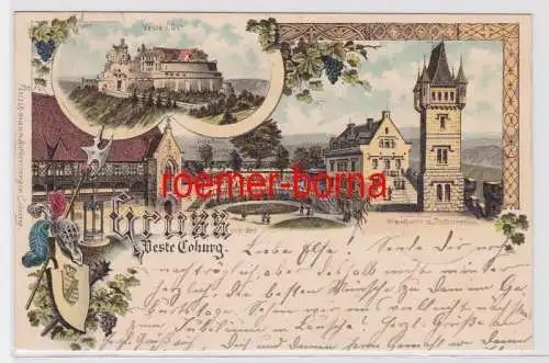 84234 Ak Lithografie Gruss von der Veste Coburg 1897