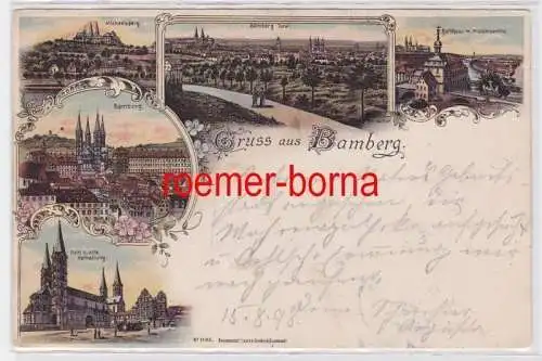 84225 Ak Lithografie Gruss aus Bamberg 1898