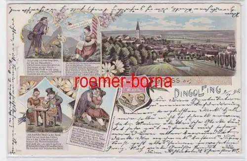 83441 Ak Lithografie Gruss aus Dingolfing 1898