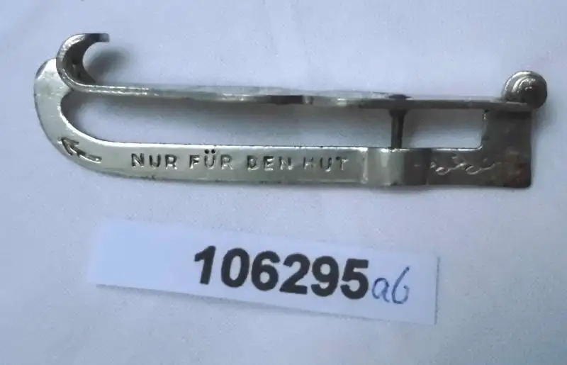 kleiner alter Patent Kleiderhaken auch für den Hut um 1930 0