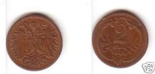 2 Heller Kupfer Münze Österreich 1904