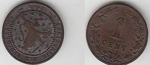 1 Cent Kupfer Münze Niederlande 1881