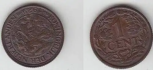 1 Cent Kupfer Münze Niederlande 1929