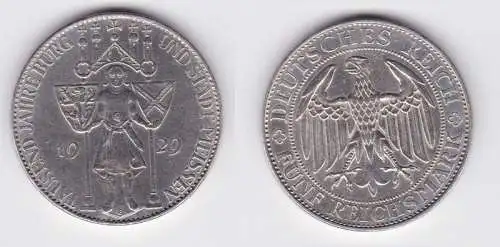 Silber Münze 5 Mark 1000 Jahre Stadt Meißen 1929 E Jäger 339 (131488)