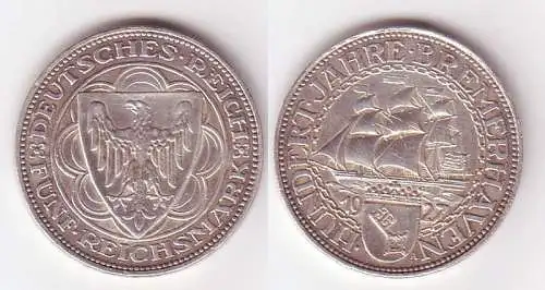 5 Mark Silber Münze 100 Jahre Bremerhaven 1927 A (MU6577)