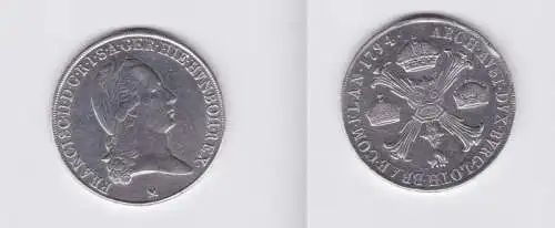 1 Taler Silber Münze Österreich Habsburg Franz II. 1794 M (119035)