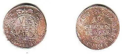 1/12 Taler Silber Münze Sachsen Friedrich August 1764