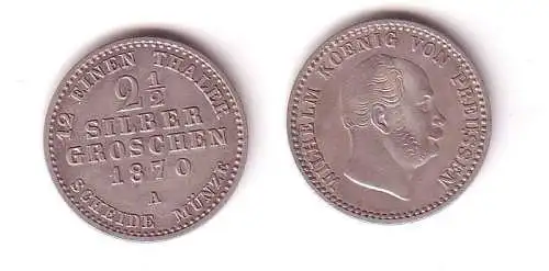 2 1/2 Silbergroschen Münze Preussen 1870 A (105415)