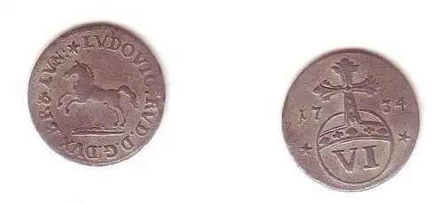 6 Pfennig Silber Münze Braunschweig-Wolfenbüttel 1734