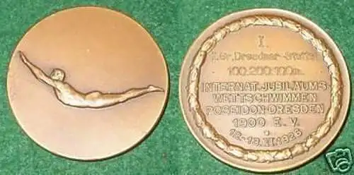 Medaille Wettschwimmen Poseidon Dresden 1900 e.V. 1926