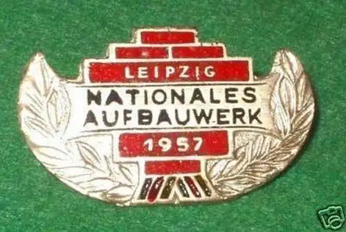 DDR Abzeichen Nationales Aufbauwerk Leipzig 1957