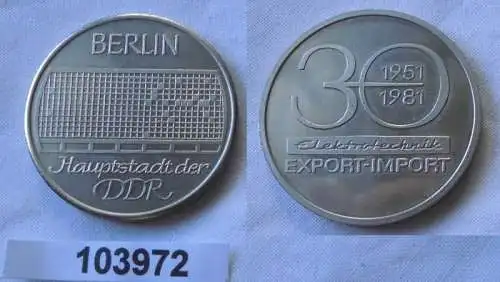 DDR Medaille 30 Jahre Elektrotechnik Export-Import 1951-1981 (103972)