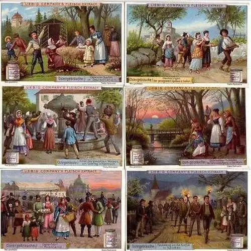 Liebig Serie kpl. 6 Sammelbilder "Ostergebräuche" 74