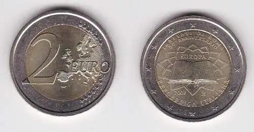 2 Euro Bi-Metall Münze Italien 2007 römische Verträge Stgl. (167540)