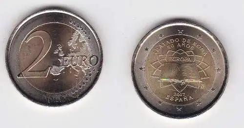 2 Euro Bi-Metall Münze Spanien 2007 römische Verträge Stgl. (165969)