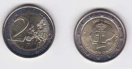 2 Euro Bi-Metall Münze Belgien 2012 Königin Elisabeth Wettbewerb (167317)