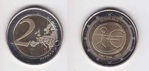 2 Euro Bi-Metall Münze Slowenien 2009 europäische Währungsunion EMU (167412)