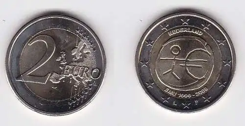 2 Euro Bi-Metall Münze Niederlande 2009 europäische Währungsunion EMU (167428)